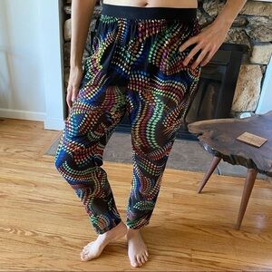Multicolor Psychedelic Festival Pants